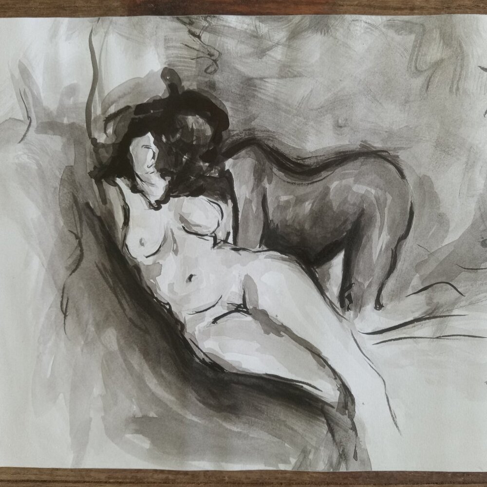 Edgar Degas REPRODUCTION "Two Women, Scene from a Brothel"